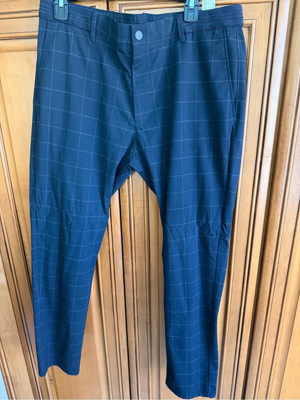 Zara Navy Blue Windowpane Dress Pants